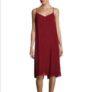 Perfect cocktail dress for holidays! Red, Midi Slip Cocktail Dress, Velvet. New!